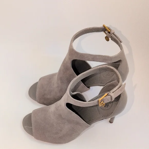 Tory Burch Gray Suede Ashton Bootie Heel Shoes size 5M - Picture 13 of 15